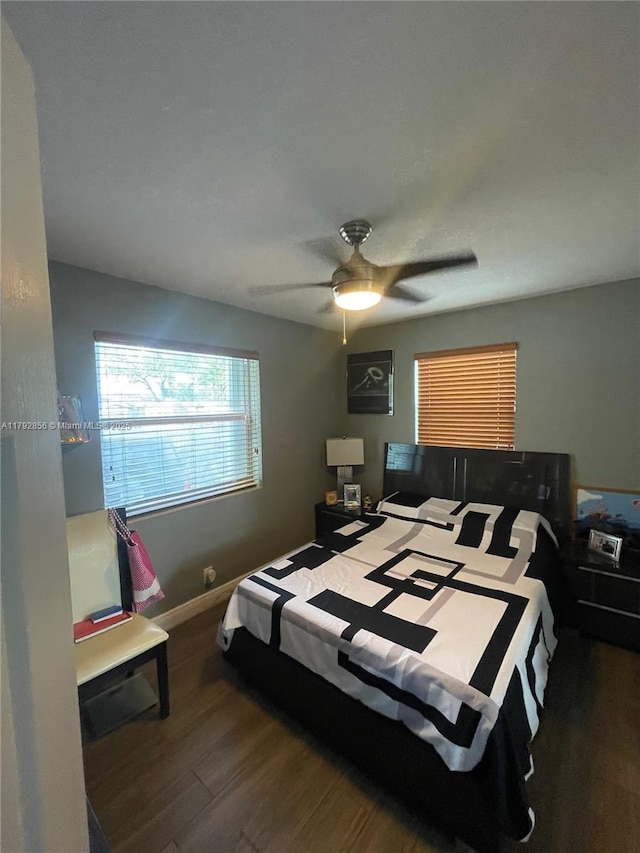 2144 NW 85th St, Miami, FL 33147 - bedroom with baseboards, ceiling fan, and wood finished floors