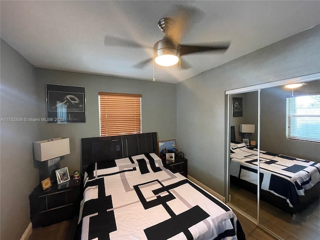 2144 NW 85th St, Miami, FL 33147 - bedroom with a ceiling fan, baseboards, and a closet
