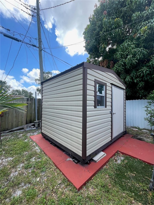 2144 NW 85th St, Miami, FL 33147 - view of shed with a fenced backyard