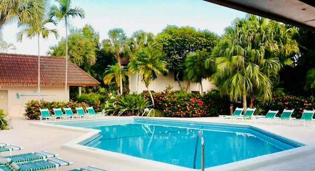 community pool with a patio