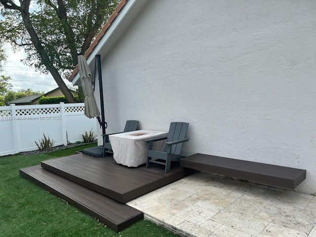 wooden terrace with fence