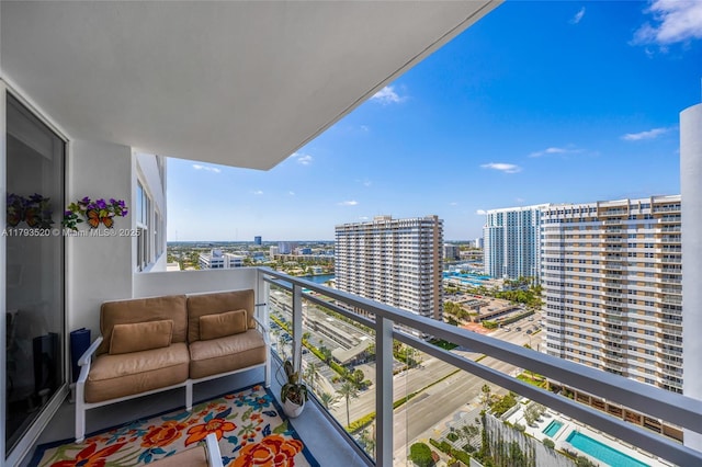 2030 S Ocean Dr Unit 2005, Hallandale Beach, FL 33009 - balcony with outdoor lounge area and a city view