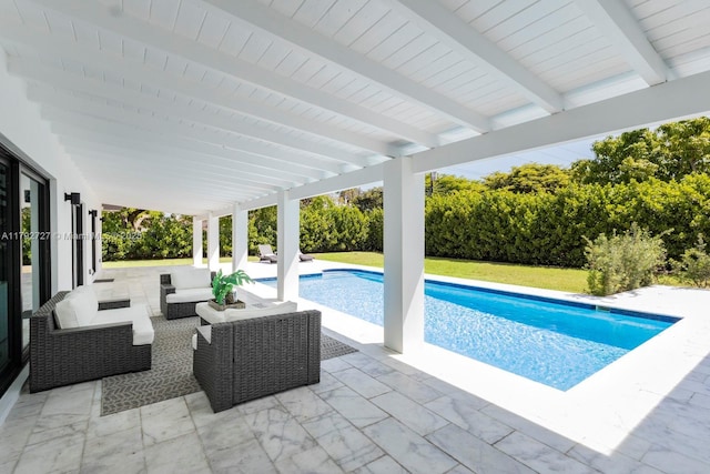 14405 SW 84th Ct, Palmetto Bay, FL 33158 - outdoor pool with outdoor lounge area and a patio area