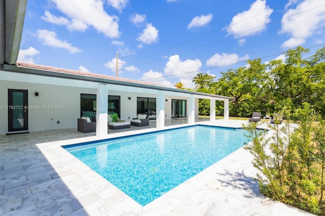 14405 SW 84th Ct, Palmetto Bay, FL 33158 - outdoor pool featuring a patio and outdoor lounge area