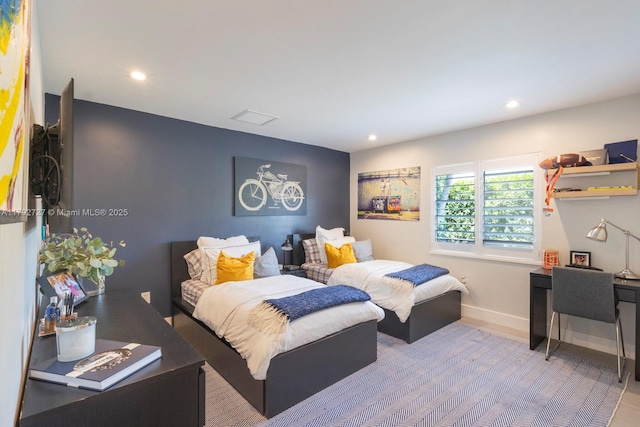 14405 SW 84th Ct, Palmetto Bay, FL 33158 - bedroom featuring baseboards, recessed lighting, and visible vents