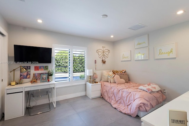 14405 SW 84th Ct, Palmetto Bay, FL 33158 - bedroom with recessed lighting, baseboards, and concrete floors
