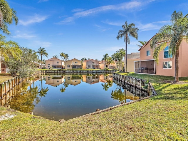 property view of water with a residential view