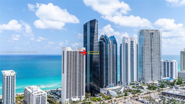 17141 Collins Ave Unit 3002, Sunny Isles Beach, FL 33160 - aerial view featuring a water view and a city view