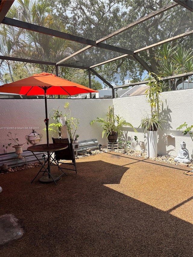 view of yard with a patio and fence
