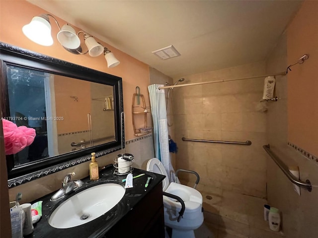 460 W Park Dr Unit 103, Miami, FL 33172 - full bathroom with vanity, a stall shower, toilet, and visible vents