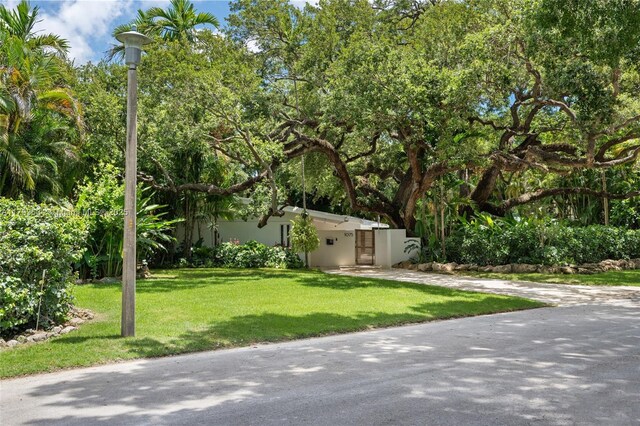 1075 NE 99th St, Miami Shores, FL 33138 - view of green lawn featuring driveway and an attached carport