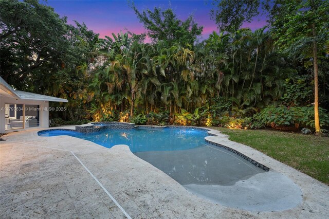 1075 NE 99th St, Miami Shores, FL 33138 - outdoor pool featuring an in-ground hot tub and a patio