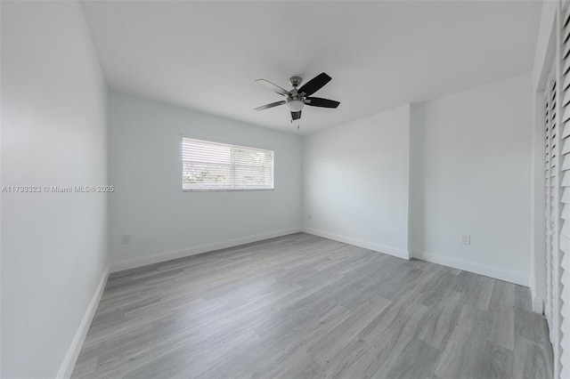 3401 SW 141st Ave, Miramar, FL 33027 - unfurnished room featuring a ceiling fan, light wood-style flooring, and baseboards