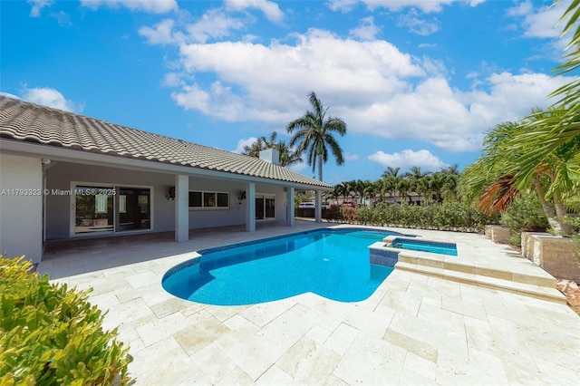 3401 SW 141st Ave, Miramar, FL 33027 - view of swimming pool featuring a patio and a pool with connected hot tub