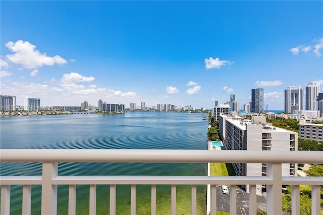water view with a view of city