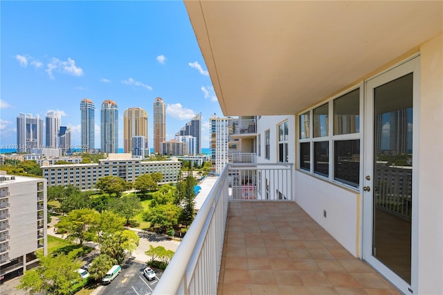 balcony with a city view