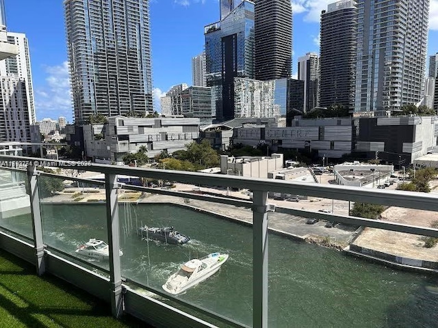 city view with a water view
