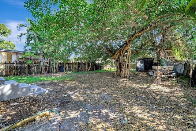 view of yard featuring fence