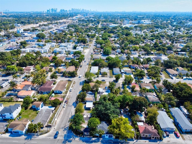 drone / aerial view with a residential view