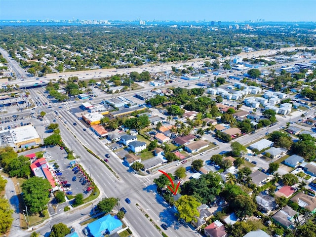 drone / aerial view featuring a view of city
