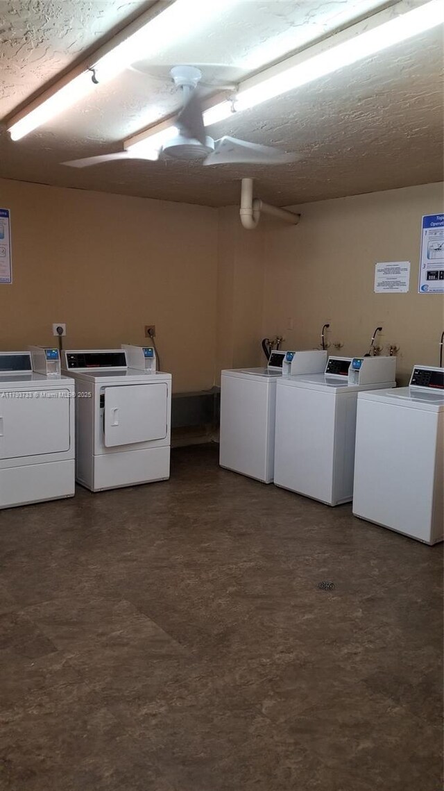 8005 SW 107th Ave Unit 118, Miami, FL 33173 - shared laundry area with independent washer and dryer and a textured ceiling
