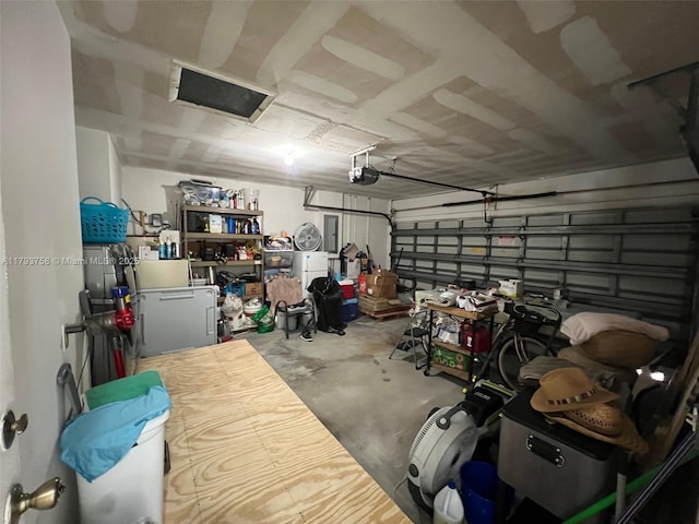 garage featuring a garage door opener