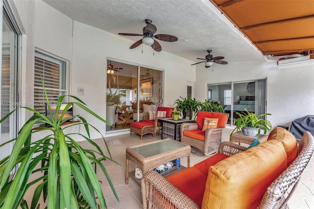5133 N Springs Way, Coral Springs, FL 33076 - view of patio / terrace with ceiling fan and an outdoor living space
