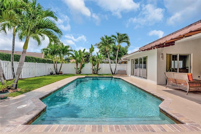 5133 N Springs Way, Coral Springs, FL 33076 - view of pool with a patio, a fenced in pool, and a fenced backyard