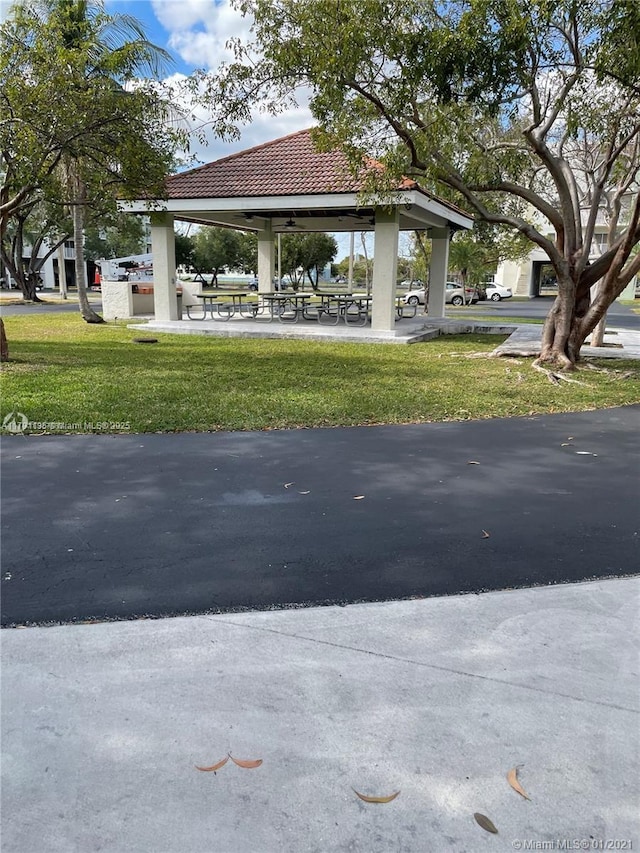 8240 SW 210th St Unit 214, Cutler Bay, FL 33189 - exterior space featuring a gazebo and a lawn