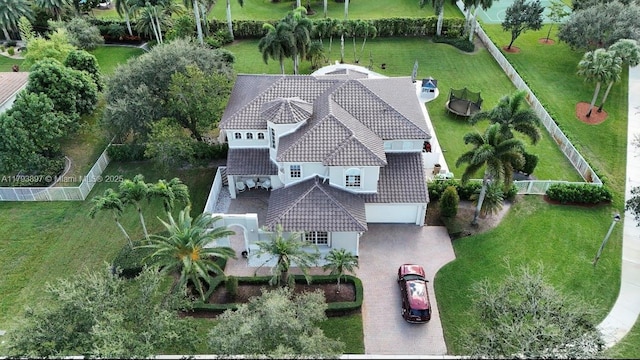 15852 SW 15th St, Davie, FL 33326 - living area with an inviting chandelier, arched walkways, marble finish floor, and a high ceiling