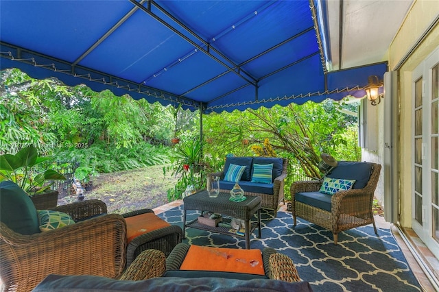 view of patio featuring outdoor lounge area