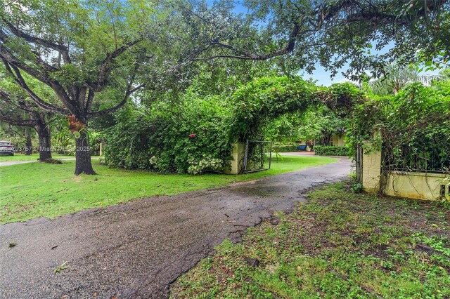 view of road featuring aphalt driveway