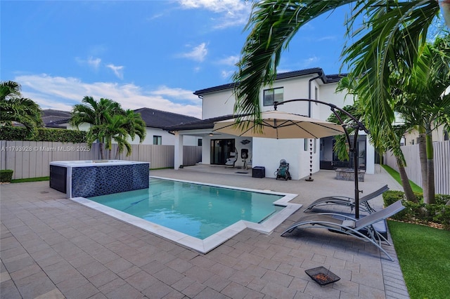 14631 SW 20th St, Miami, FL 33175 - view of swimming pool featuring a patio, a fenced in pool, and a fenced backyard