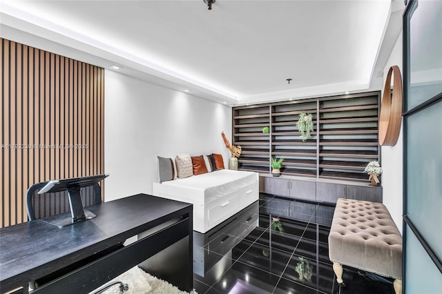 interior space featuring granite finish floor