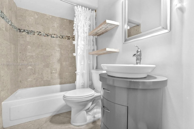 2724 Cayenne Ave, Cooper City, FL 33026 - bathroom with tile patterned flooring, shower / bath combo, toilet, and vanity