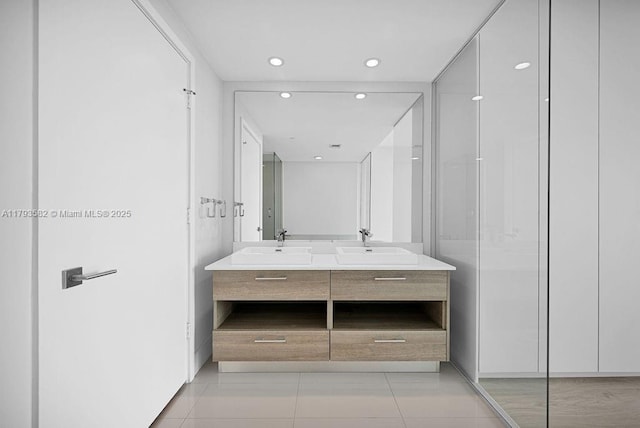 650 NE 32nd St Unit 1004, Miami, FL 33137 - interior space featuring recessed lighting, a sink, and light tile patterned floors