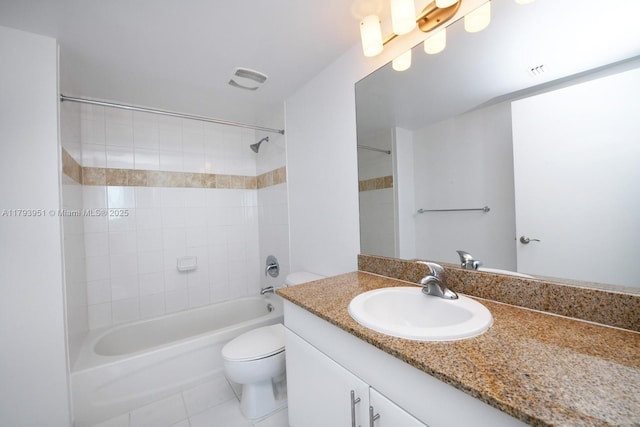 1861 NW S River Dr Unit 1903, Miami, FL 33125 - bathroom featuring toilet, tile patterned floors, bathtub / shower combination, and vanity
