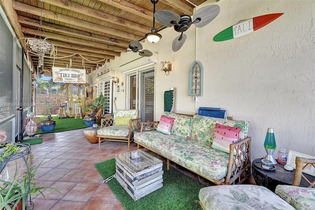 view of patio / terrace featuring ceiling fan