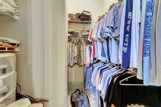 view of walk in closet
