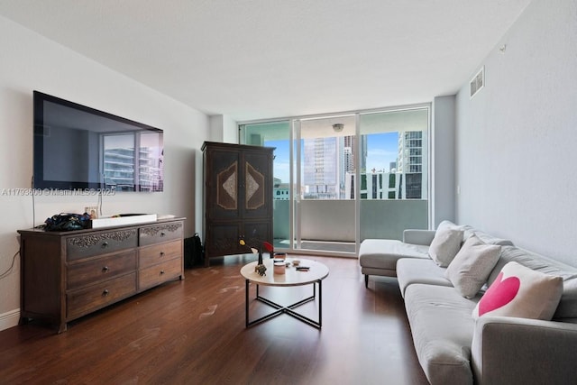 500 NE 29th St Unit 606, Miami, FL 33137 - living room featuring visible vents and wood finished floors