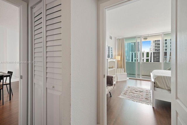 500 NE 29th St Unit 606, Miami, FL 33137 - hallway with wood finished floors and visible vents