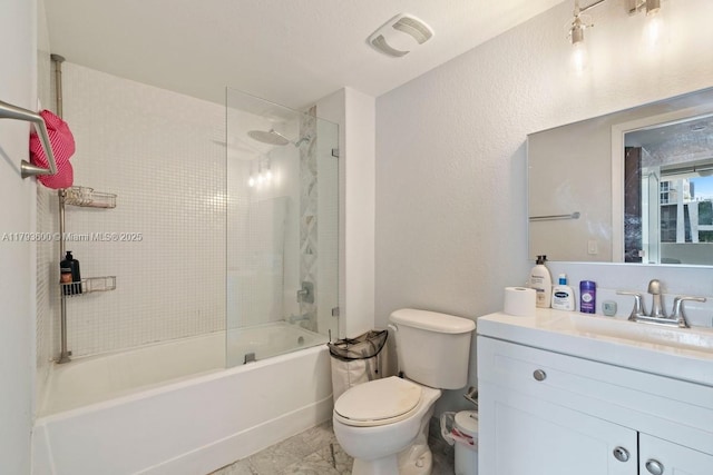 500 NE 29th St Unit 606, Miami, FL 33137 - bathroom featuring vanity,  shower combination, visible vents, and toilet