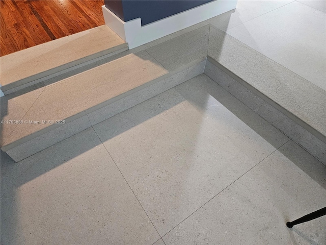 interior details with speckled floor