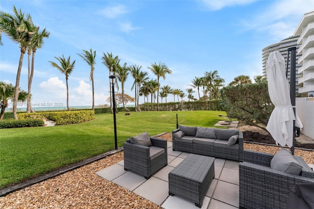 view of patio with outdoor lounge area