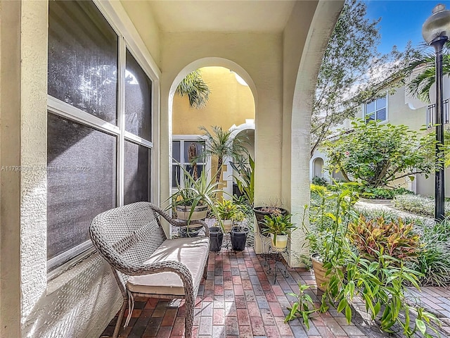 balcony featuring a patio