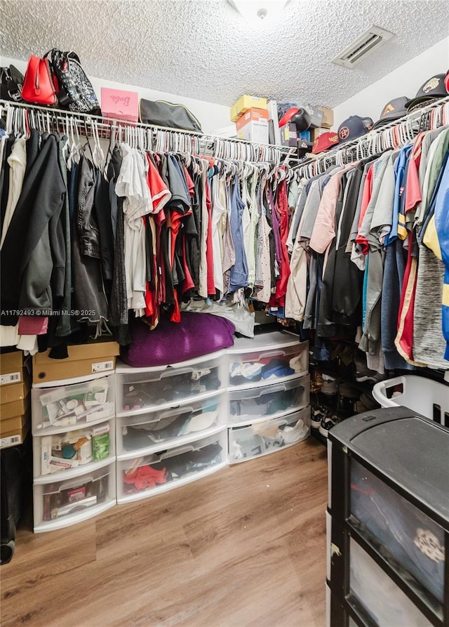 1100 N Hiatus Rd Unit 1100, Pembroke Pines, FL 33026 - spacious closet with visible vents and wood finished floors