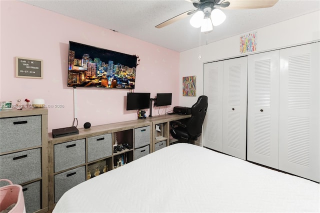 1100 N Hiatus Rd Unit 1100, Pembroke Pines, FL 33026 - bedroom featuring a ceiling fan and a closet