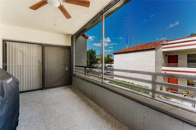 1100 N Hiatus Rd Unit 1100, Pembroke Pines, FL 33026 - balcony with a ceiling fan and a grill