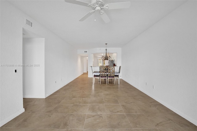 7715 Southampton Ter Unit 110, Tamarac, FL 33321 - dining area featuring ceiling fan with notable chandelier and visible vents