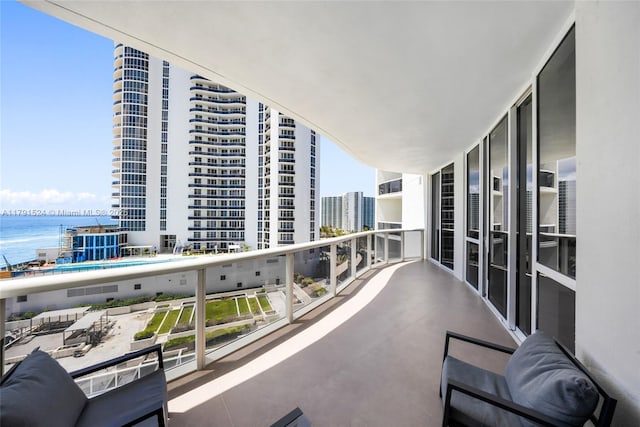 16001 Collins Ave Unit 707, Sunny Isles Beach, FL 33160 - balcony featuring a water view and a view of city